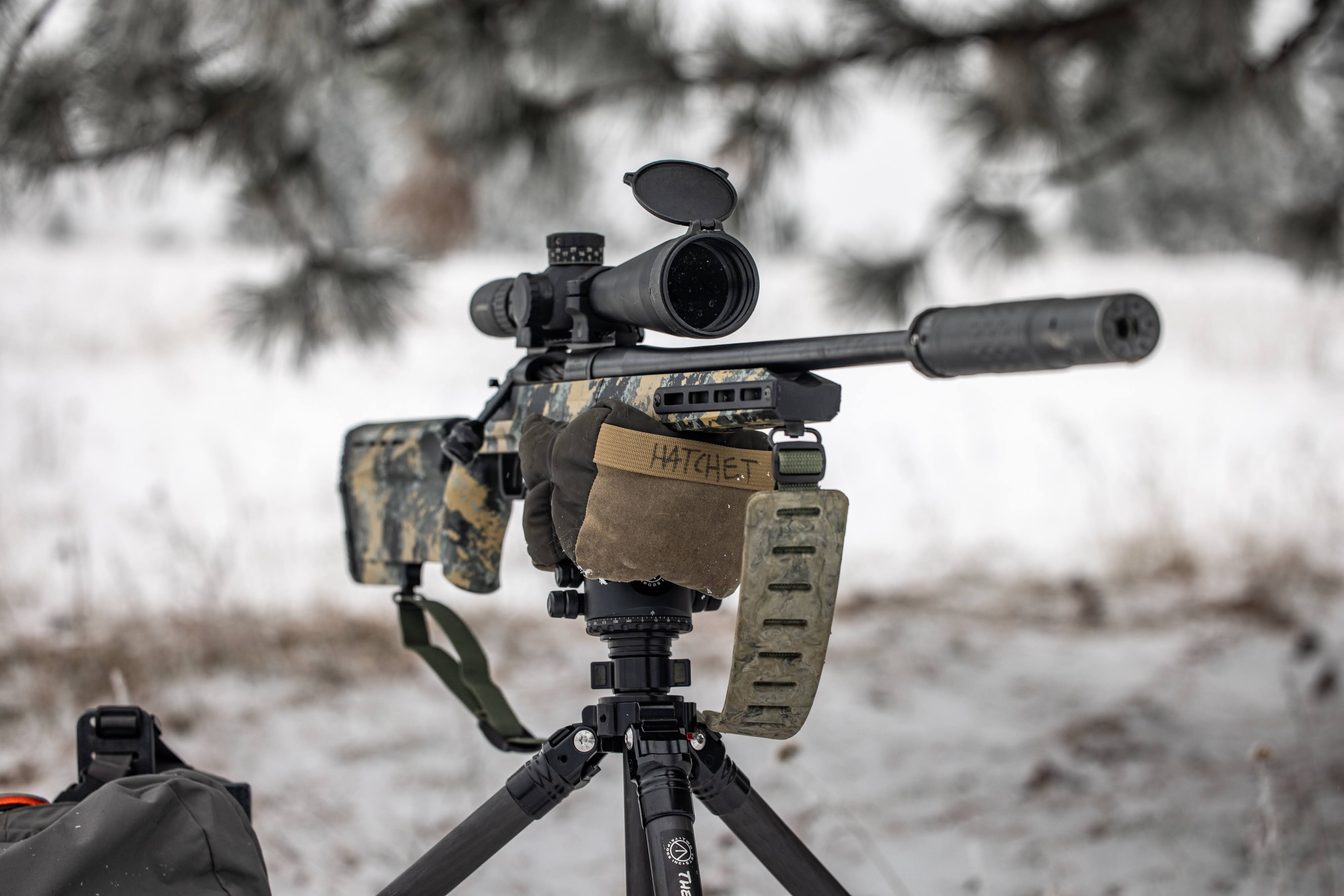 Rifle on tripod