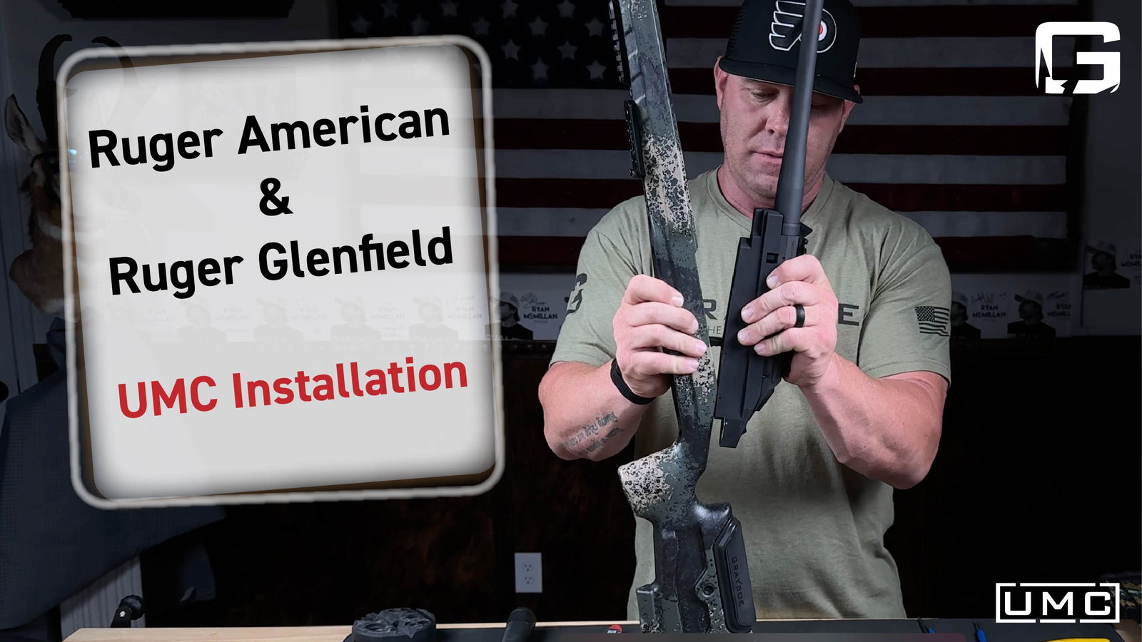a man installing rifle in stock
