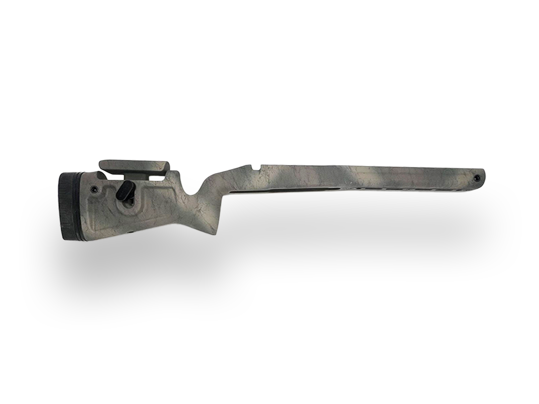 Phoenix 2 - Right Hand Long Action Savage 110, Factory Savage DBM w/ AICS Mags, Fits any barrel.  Painted Woodland Camo