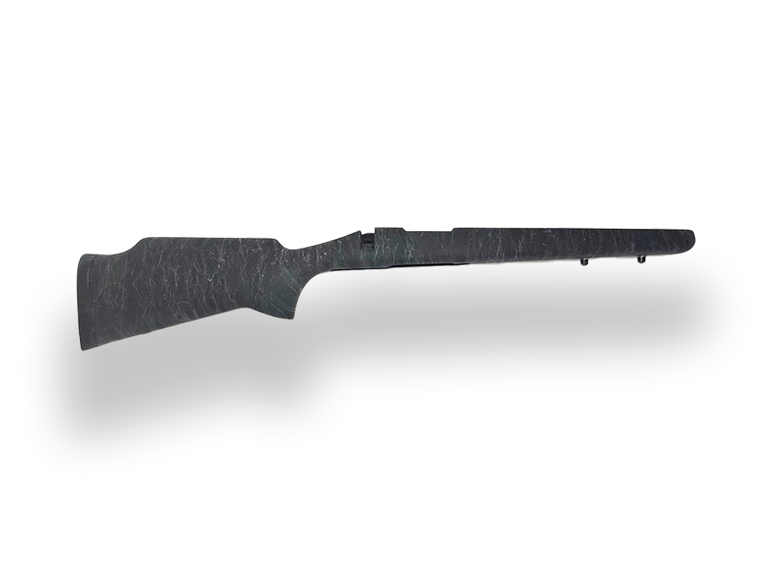 Terrain - Right Hand Rem 700 Short action, Rem BDL, Remington Magnum Barrel. Painted Black w/ Gray Web