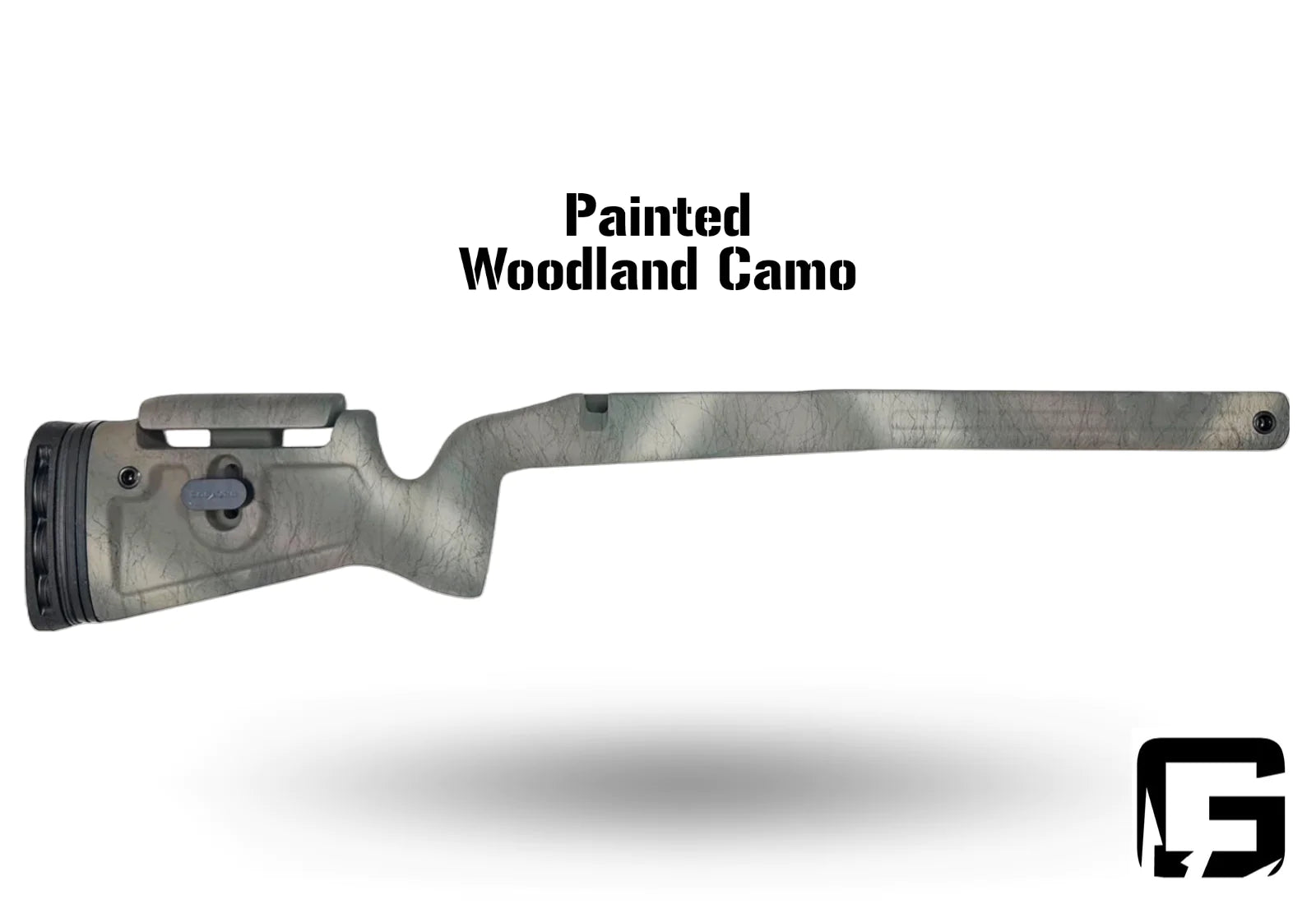 Phoenix 2 - Right-hand, Tikka T3x, Tikka Factory Plastic DBM, Fits any barrel. Painted Woodland Camo